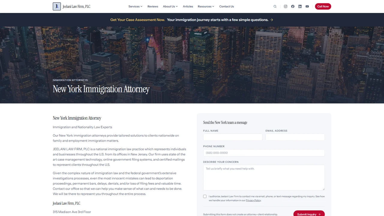 JEELANI LAW FIRM, PLC - NYC, New York office in New York City, New York