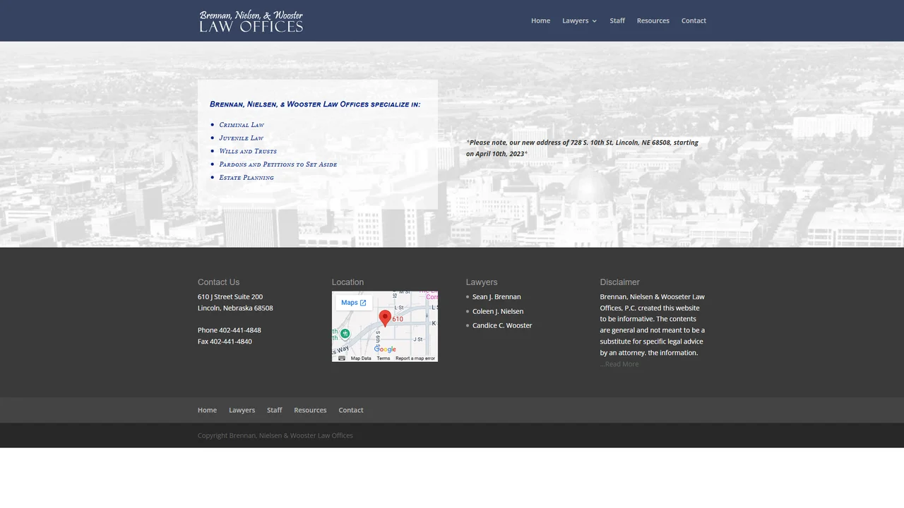 Brennan Nielsen and Wooster Law Offices Lincoln, NE office in Lincoln, Nebraska