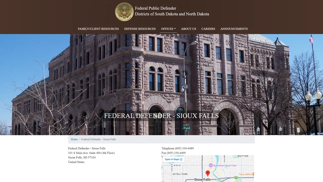 US Public Defender - Sioux Falls, SD office in Sioux Falls, South Dakota