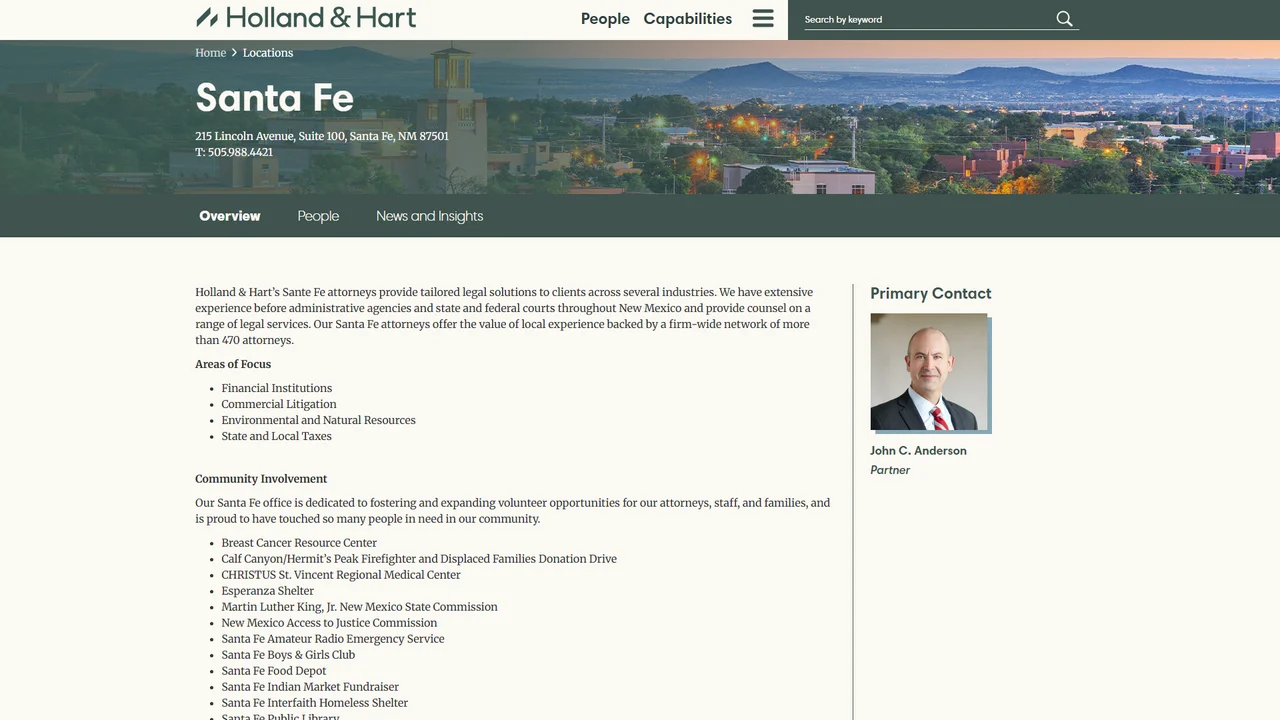 Holland & Hart LLP - Santa Fe, NM office in Santa Fe, New Mexico