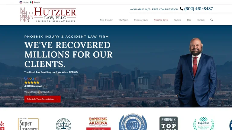 Hutzler Law Personal Injury & Car Accident Lawyer Phoenix - PHOENIX, AZ - Attorney in Phoenix