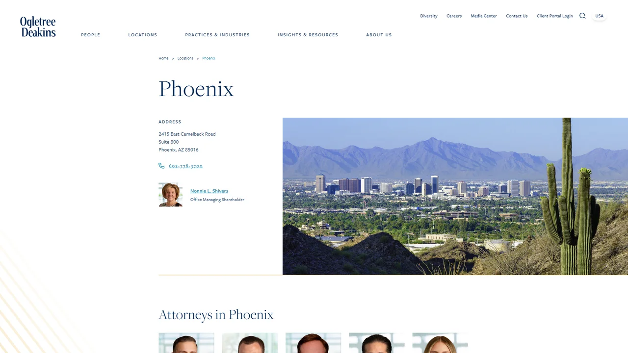 Ogletree Deakins - PHOENIX, AZ office in Phoenix, Arizona
