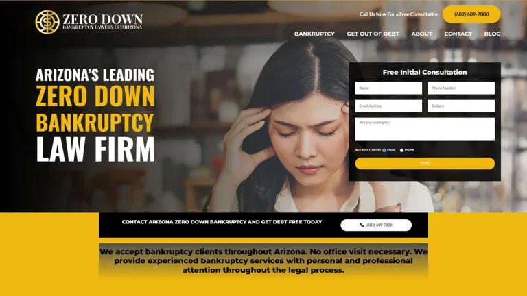 Arizona Zero Down Bankruptcy, Phoenix, AZ - Attorney in Phoenix