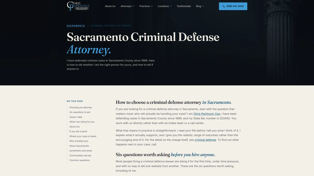 The Law Offices of Christopher Parkhurst - Sacramento, CA office in Sacramento, California