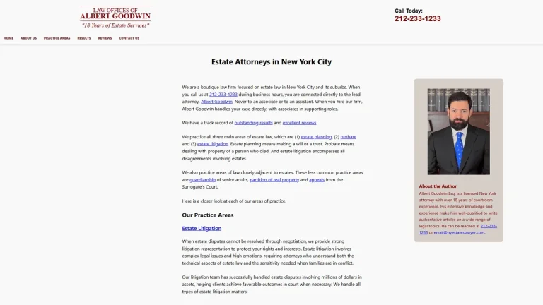 Law Offices of Albert Goodwin, PLLC - NYC, New York - Attorney in New York City