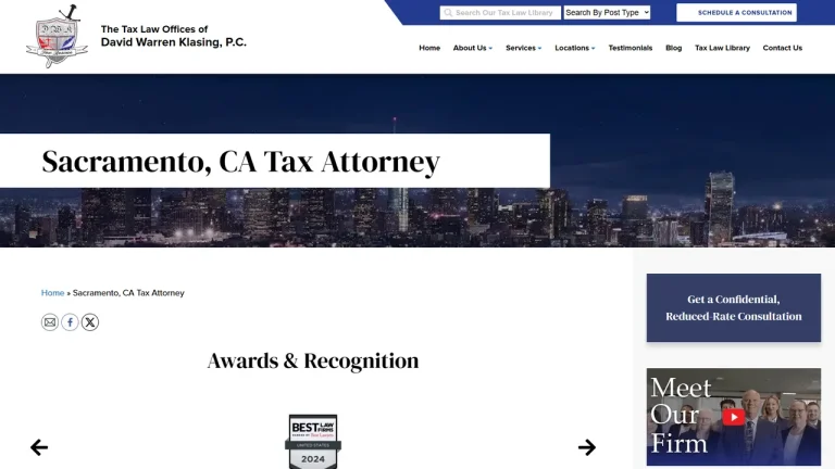 The Tax Law Offices of David W Klasing - Sacramento, CA - Attorney in Sacramento