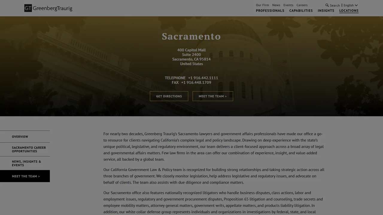 Greenberg Traurig, LLP - Sacramento, CA office in Sacramento, California