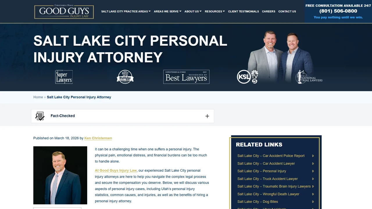 Salt Lake City Personal Injury Lawyers Good Guys Injury Law - Salt Lake City, UT office in Salt Lake City, Utah