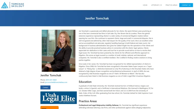 Jenifer L. Tomchak - Employment Litigation Attorney - Salt Lake City, UT - Attorney in Salt Lake City