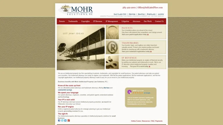 Mohr Intellectual Property Law Solutions, P.C. - Salt Lake City, UT - Attorney in Salt Lake City