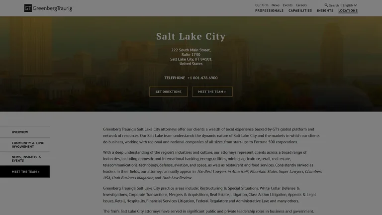 Greenberg Traurig, LLP - Salt Lake City, UT - Attorney in Salt Lake City