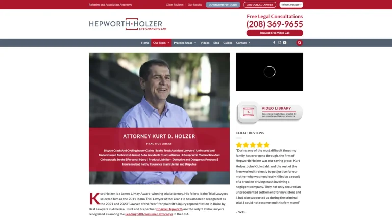Kurt Holzer Personal Injury Attorney - Boise, ID - Attorney in Boise