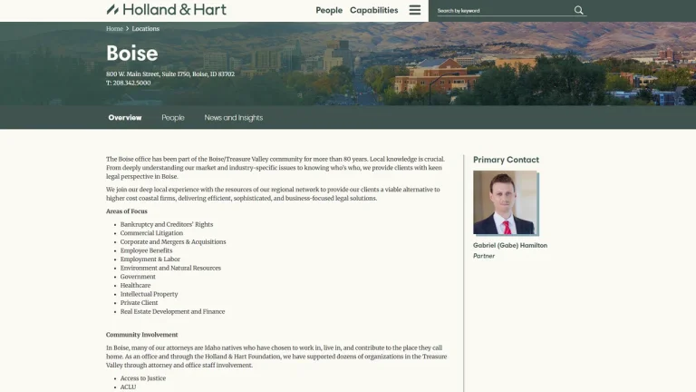 Holland and Hart LLP - Boise, ID - Attorney in Boise