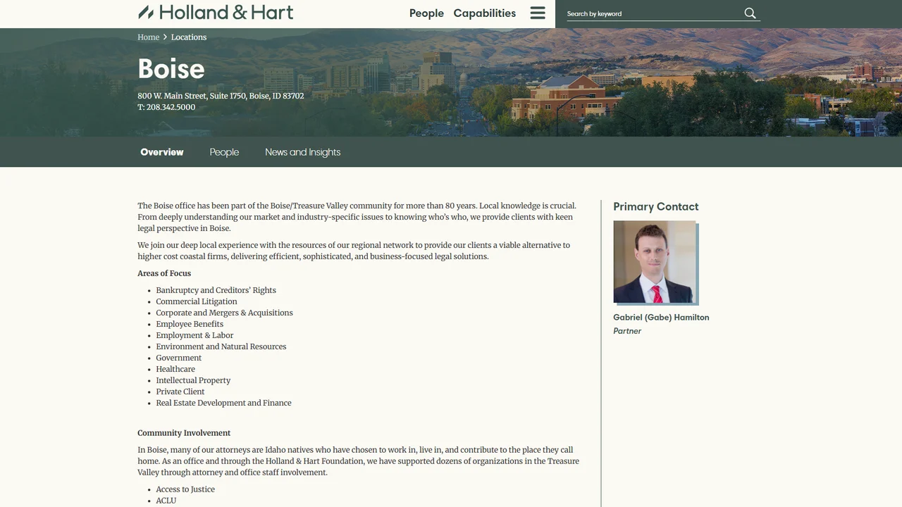 Holland and Hart LLP - Boise, ID office in Boise, Idaho