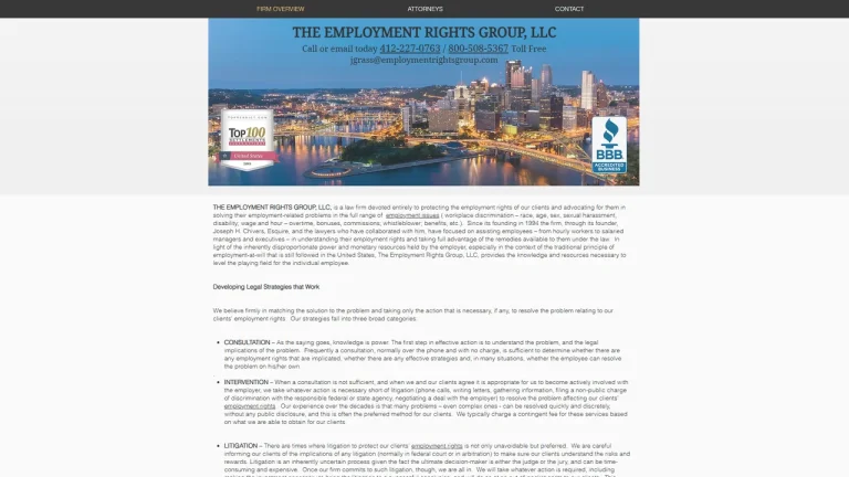 THE EMPLOYMENT RIGHTS GROUP - Pittsburgh, PA - Attorney in Pittsburgh