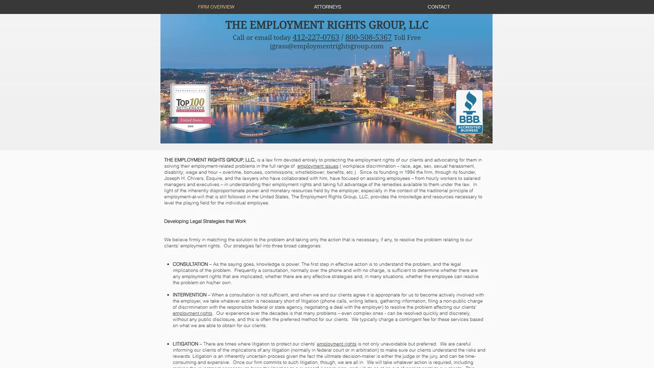 THE EMPLOYMENT RIGHTS GROUP - Pittsburgh, PA office in Pittsburgh, Pennsylvania