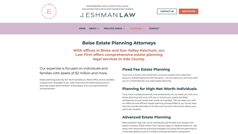 J Eshman Law - Boise, ID - Attorney in Boise