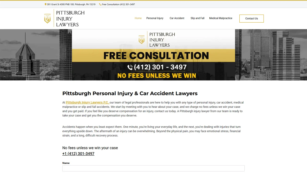 Pittsburgh Injury Lawyers P.C. - Pittsburgh, PA office in Pittsburgh, Pennsylvania
