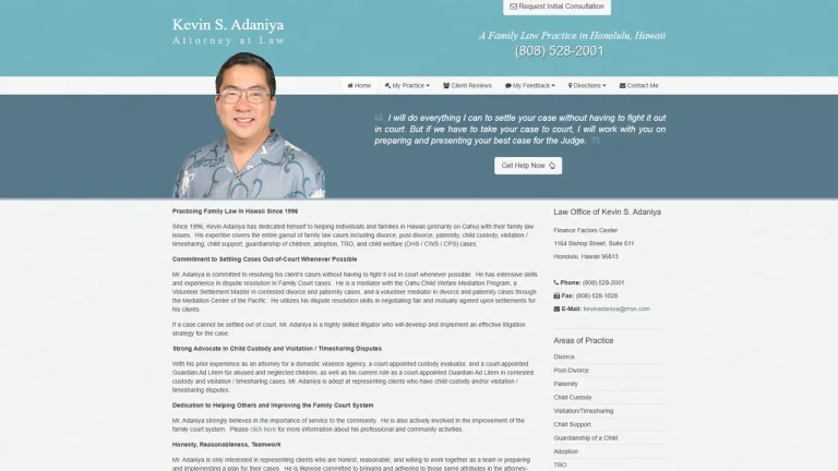 Kevin S. Adaniya, Attorney at Law - Honolulu, HI - Attorney in Honolulu