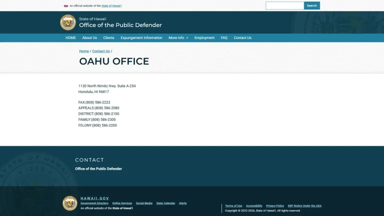 Office of the Public Defender - State of Hawaii - Honolulu, HI - Attorney in Honolulu