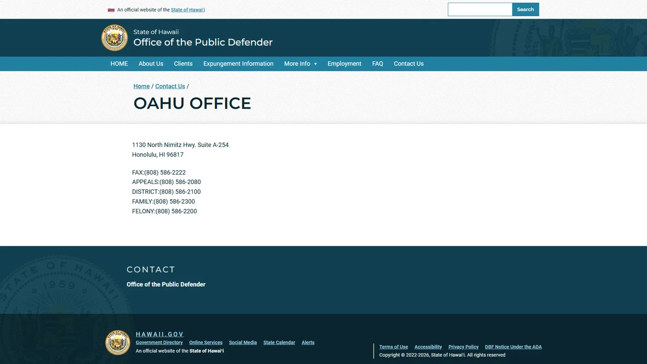 Office of the Public Defender - State of Hawaii - Honolulu, HI office in Honolulu, Hawaii