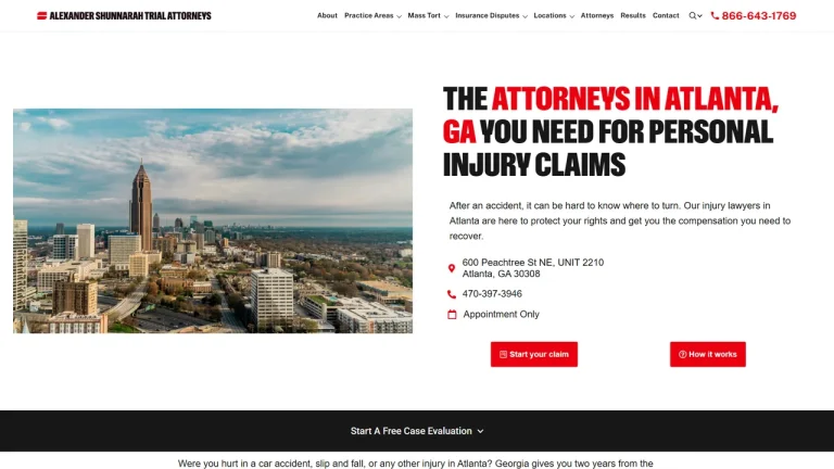 Alexander Shunnarah Trial Attorneys - Atlanta, GA - Attorney in Atlanta