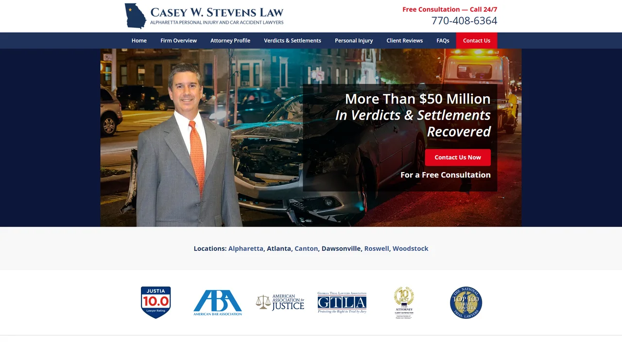 Casey Stevens Law: Atlanta Personal Injury Lawyers and Car Accident Attorneys - Atlanta, GA office in Atlanta, Georgia