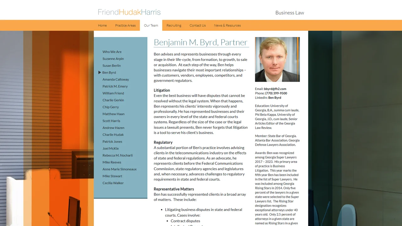 Ben Byrd, Business Attorney - Atlanta, GA office in Atlanta, Georgia