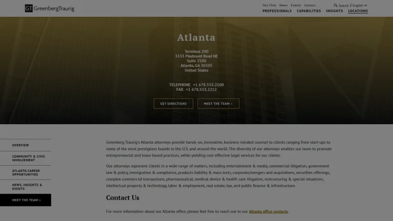 Greenberg Traurig, LLP - Atlanta, GA - Attorney in Atlanta