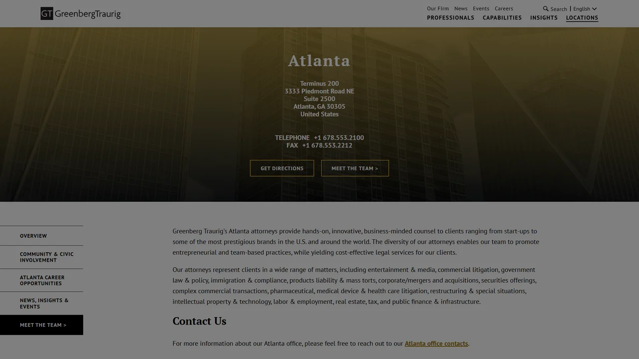 Greenberg Traurig, LLP - Atlanta, GA office in Atlanta, Georgia