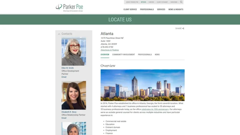 Parker Poe Adams & Bernstein LLP - Atlanta, GA - Attorney in Atlanta