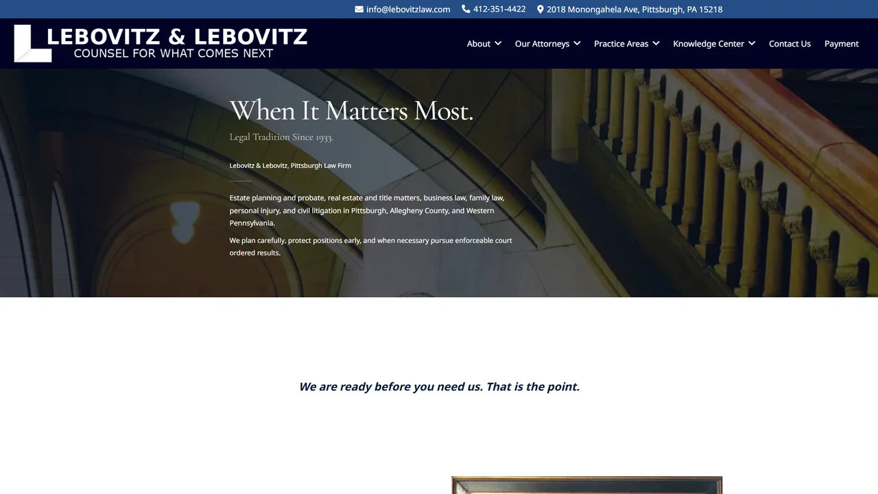 Lebovitz & Lebovitz, P.A. - Pittsburgh, PA office in Pittsburgh, Pennsylvania