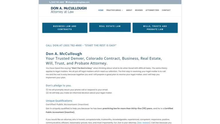 Don A. McCullough, Attorney at Law - Denver, CO - Attorney in Denver
