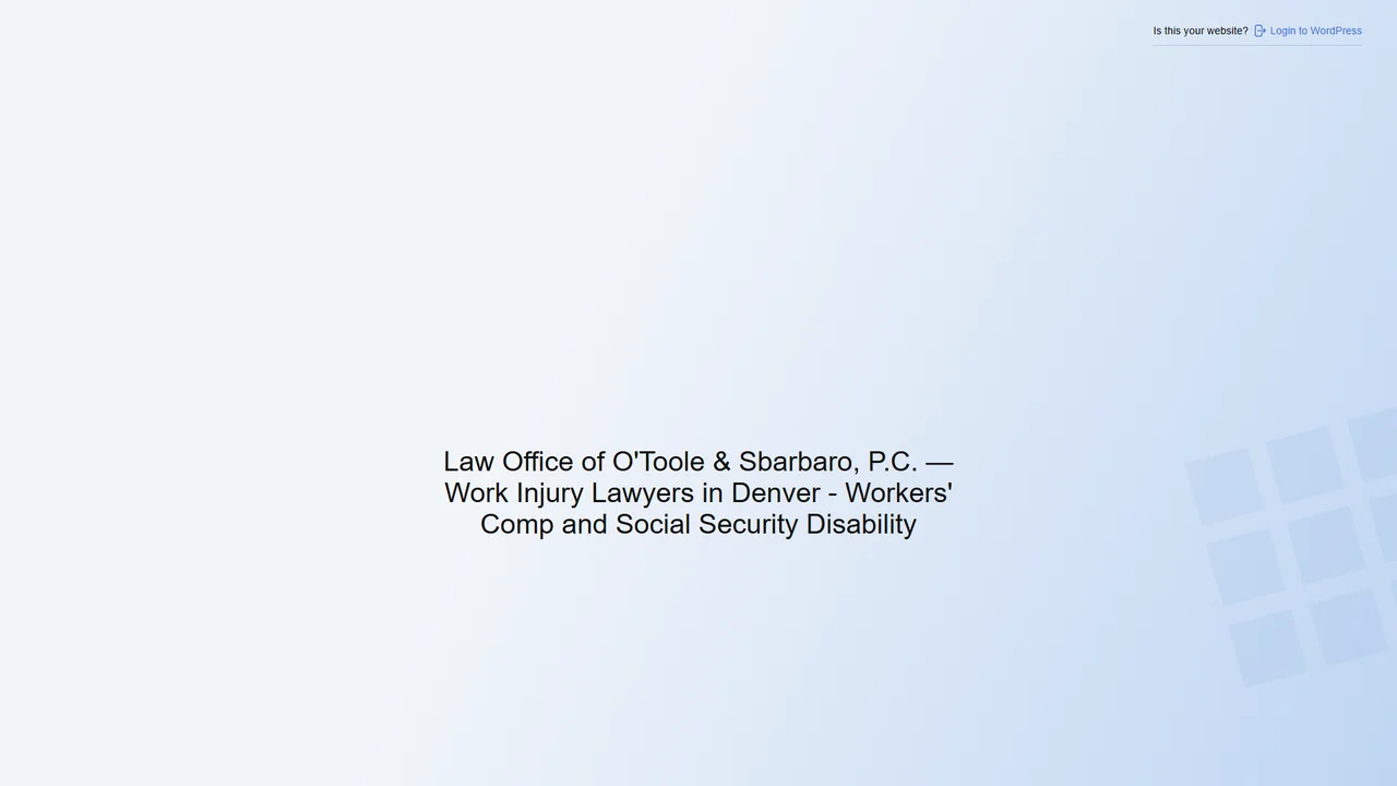 Law Office of O'Toole & Sbarbaro, PC - Denver, CO office in Denver, Colorado