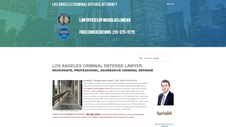 Law Offices of Nicholas Loncar - Los Angeles, CA - Attorney in Los Angeles