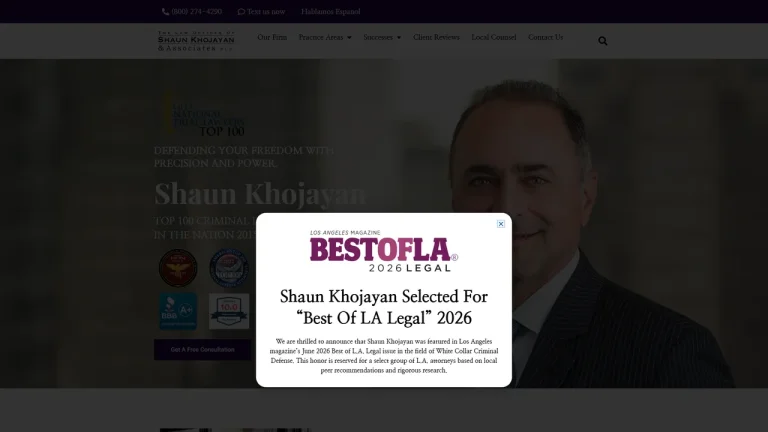 Law Offices of Shaun Khojayan & Assoc., PLC - Los Angeles, CA - Attorney in Los Angeles