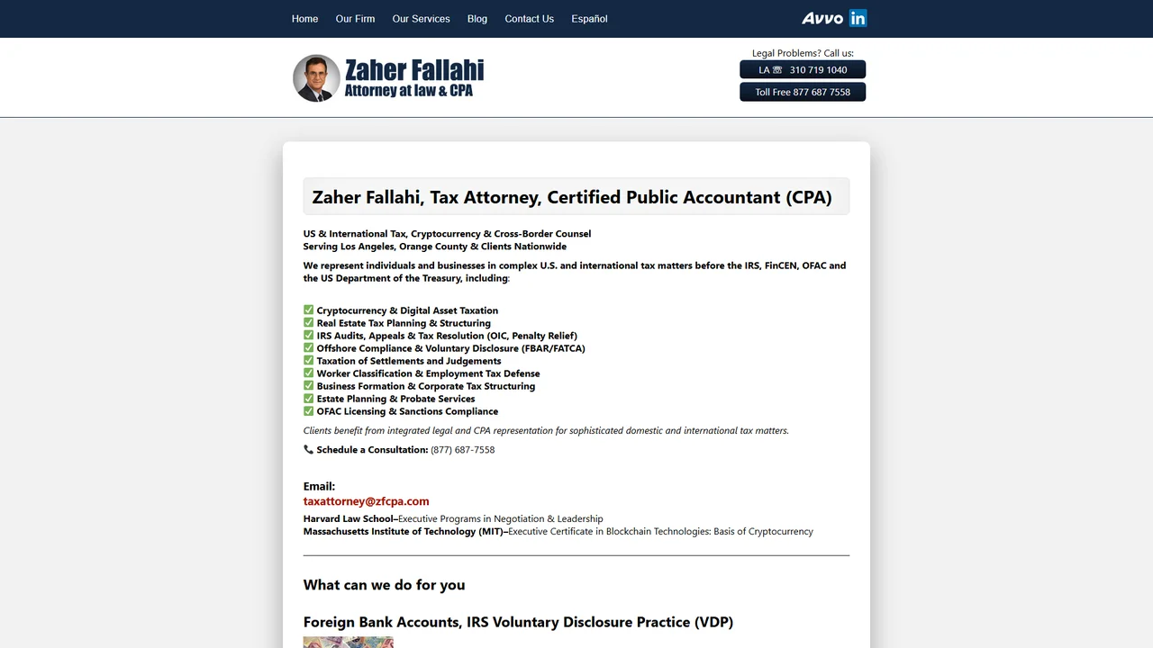 Law & CPA Offices Of Zaher Fallahi - Los Angeles, CA office in Los Angeles, California