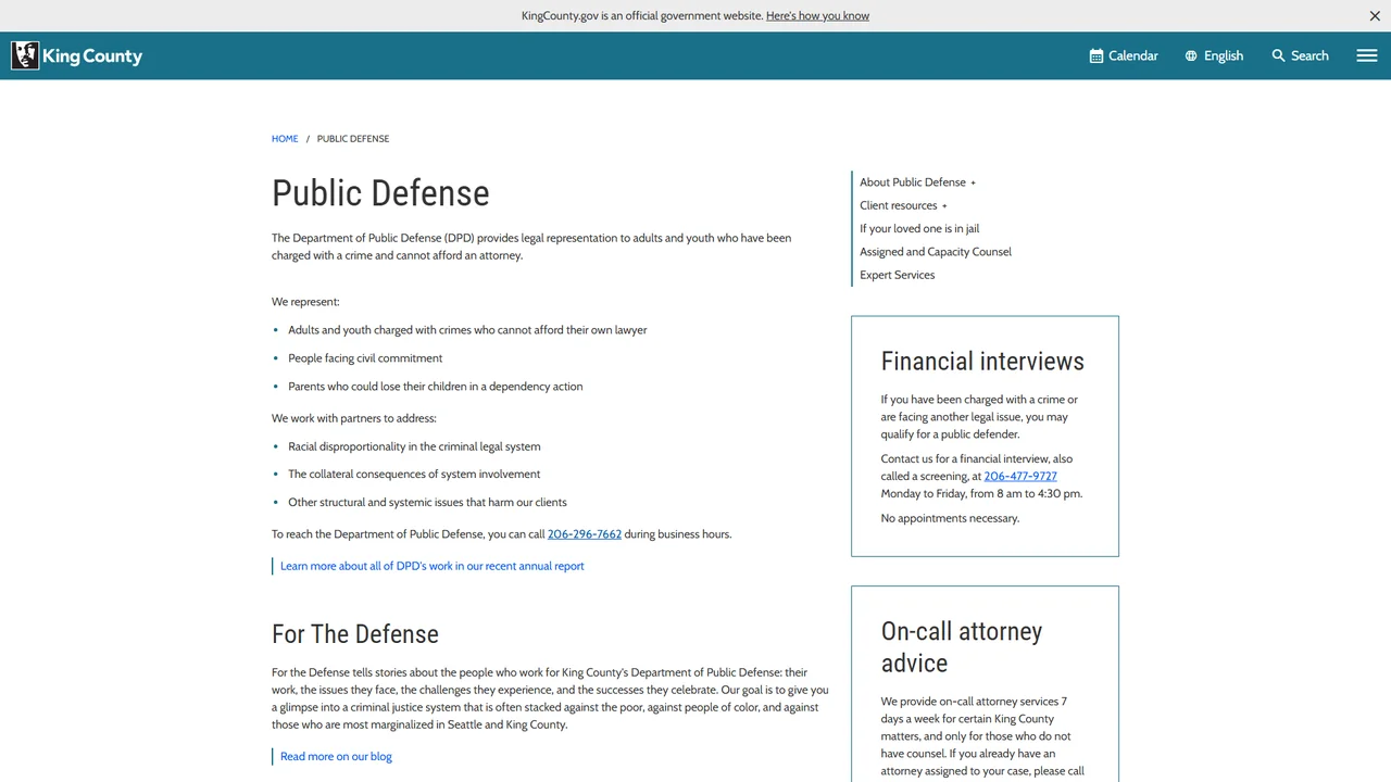 King County Department of Public Defense - Seattle, WA office in Seattle, Washington