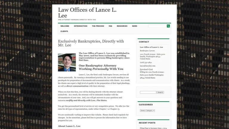 Law Offices of Lance L. Lee - Seattle, WA - Attorney in Seattle
