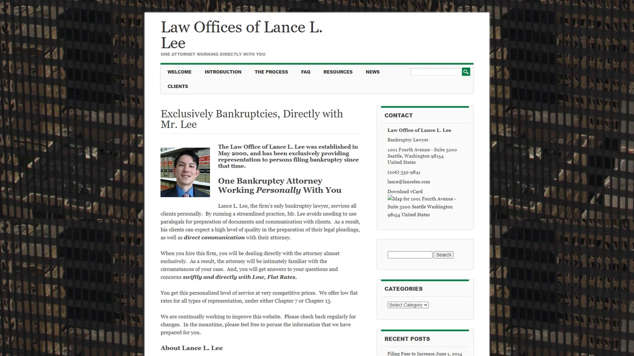 Law Offices of Lance L. Lee - Seattle, WA office in Seattle, Washington