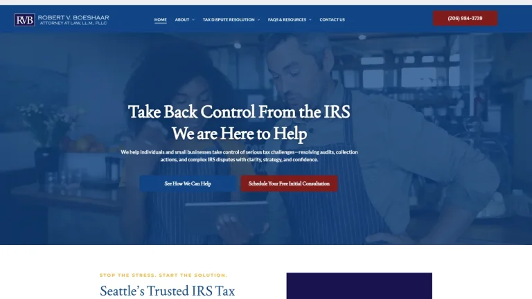Robert V. Boeshaar, Tax Attorney - Seattle, WA - Attorney in Seattle