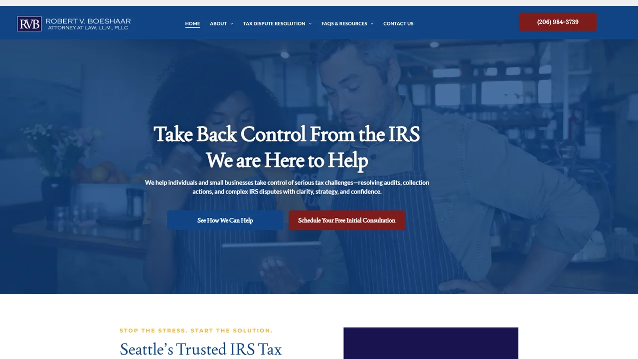 Robert V. Boeshaar, Tax Attorney - Seattle, WA office in Seattle, Washington