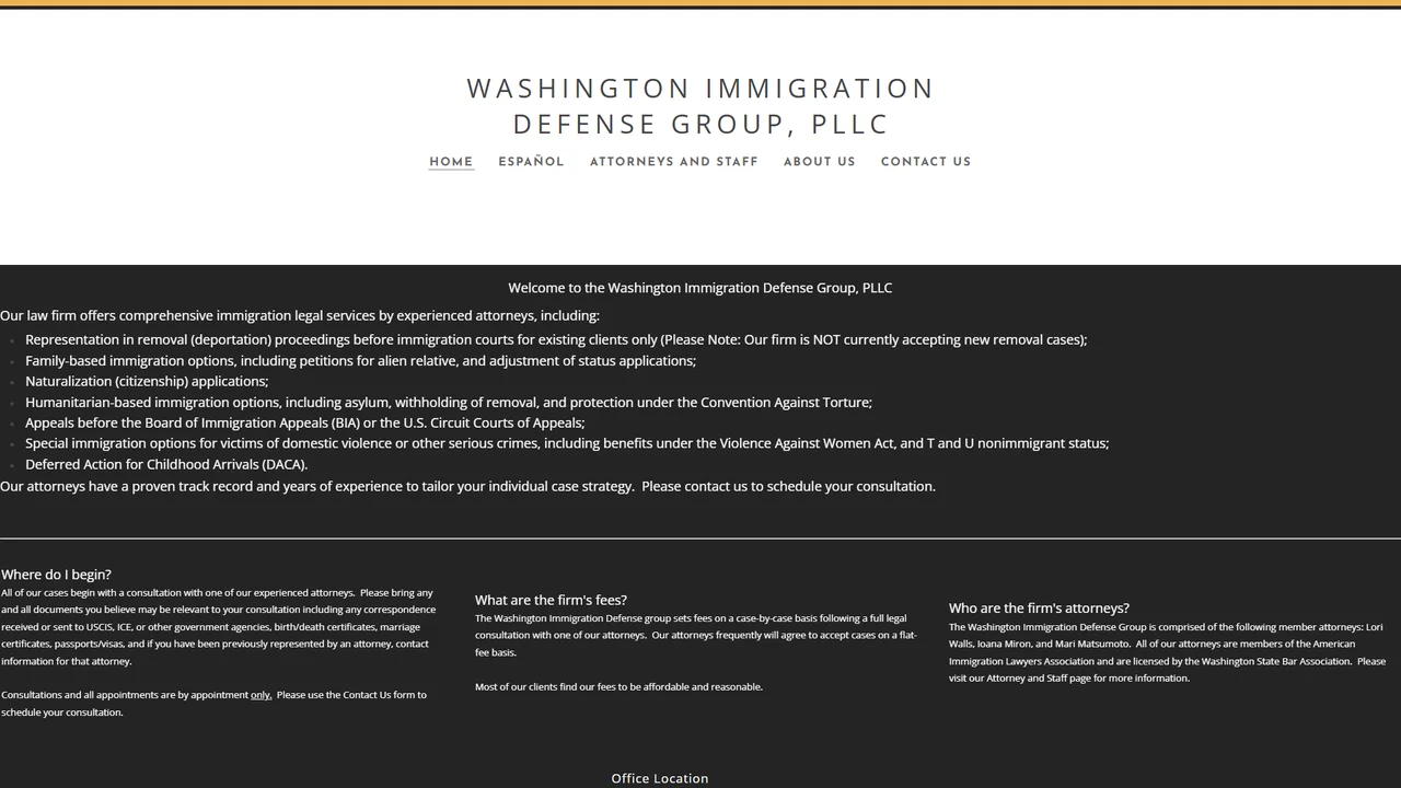 Washington Immigration Defense - Seattle, WA office in Seattle, Washington
