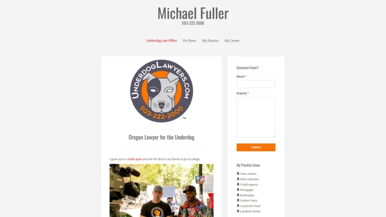 Oregon Lawyer for the Underdog Michael Fuller - Portland, OR - Attorney in Portland, OR