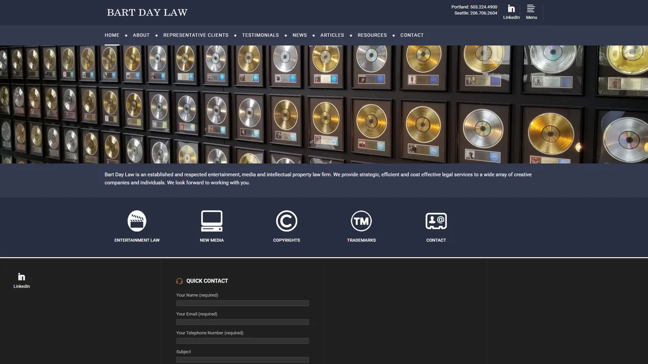 Bart Day Entertainment & IP Law - Portland, OR office in Portland, OR, Oregon