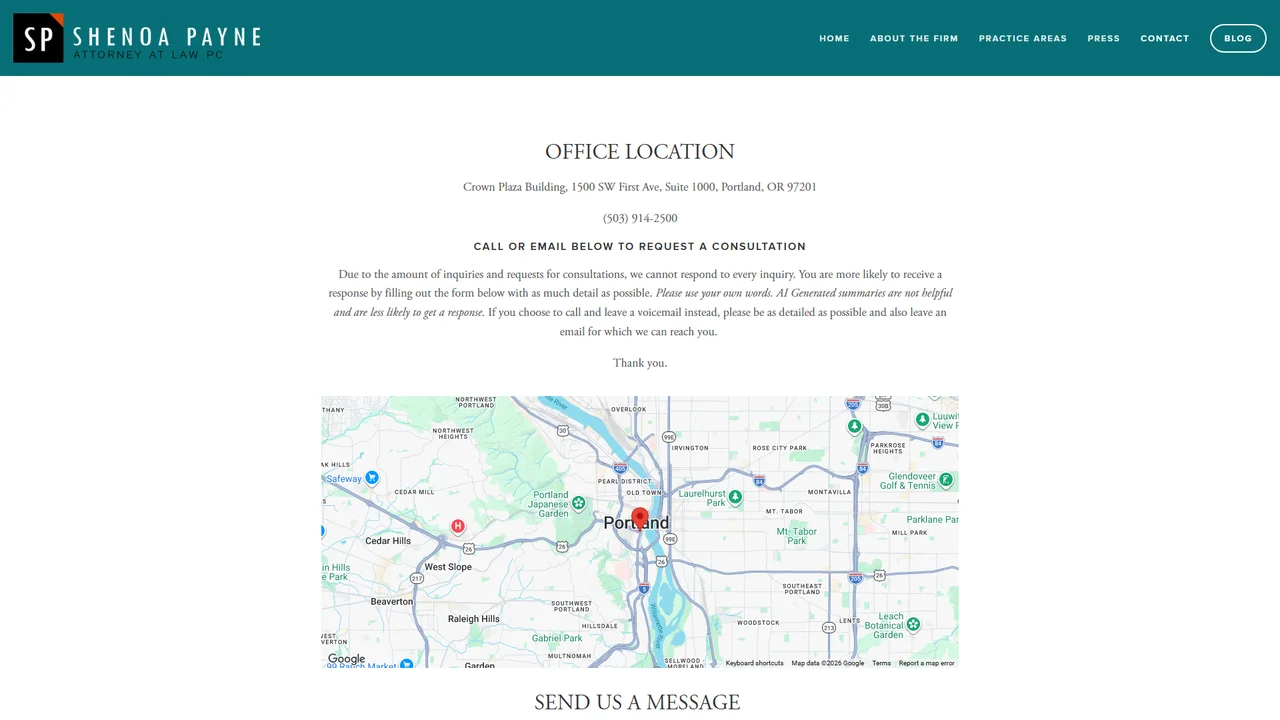 Shenoa Payne Attorney at Law PC - Portland, OR office in Portland, OR, Oregon