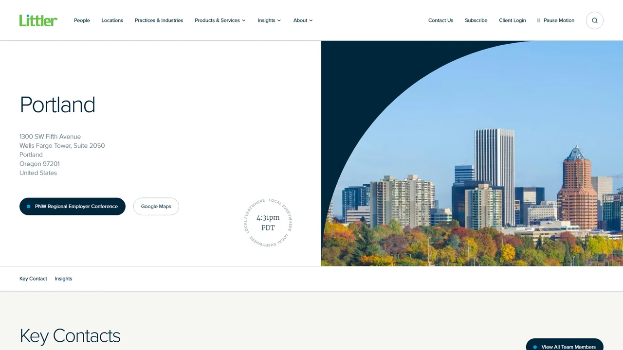 Littler Mendelson P.C. - Portland, OR office in Portland, OR, Oregon