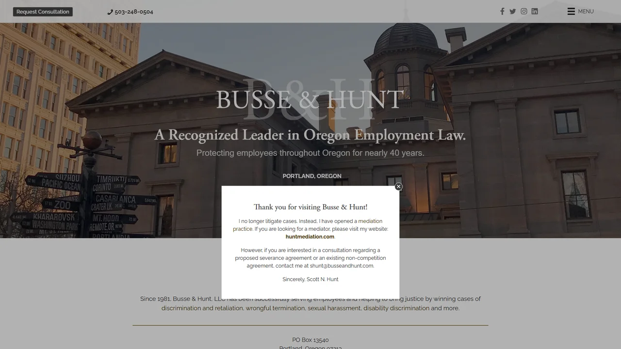 Busse & Hunt Attorneys at Law - Portland, OR office in Portland, OR, Oregon