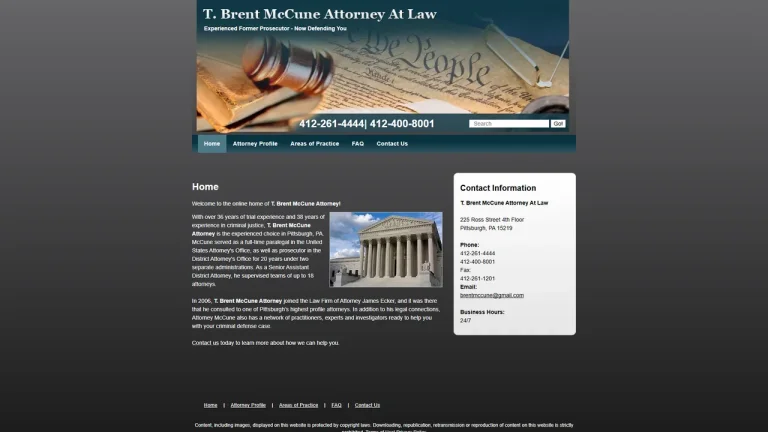 T. Brent McCune, Attorney at Law - Pittsburgh, PA - Attorney in Pittsburgh