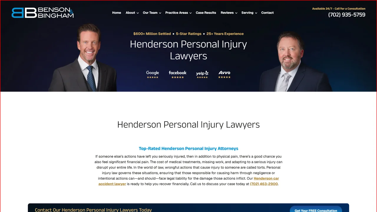 Benson & Bingham Accident Injury Lawyers, LLC - Las Vegas, NV office in Las Vegas, Nevada
